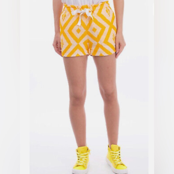 Lemlem Pants - 🧡LEMLEM By LIYA KEBEDE Shorts Geometric Drawstring Elastic Waist